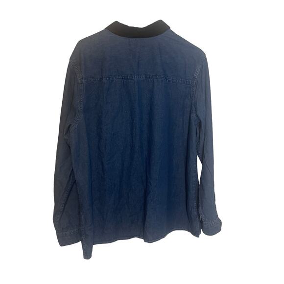 Basic Editions Holiday Vintage 90s Women XL Christmas Embroidered Denim Top - Picture 5 of 7